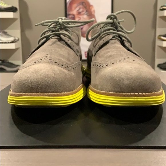 Cole Haan LunarGrand Oxford Wingtip - Gray/Yellow - Picture 3 of 4